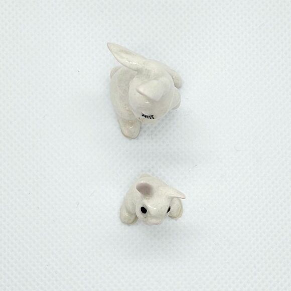 Retired vintage Hagen Renaker Mama and Baby Bunny Miniature Ceramic figures - Picture 3 of 11